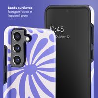 Selencia Coque arrière Vivid Samsung Galaxy S21 FE - Modern Bloom Sapphire Blue