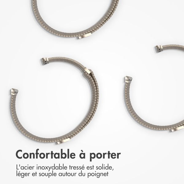 imoshion Bracelet magnétique milanais Apple Watch Series 1 - 9 / SE (38/40/41 mm) | Series 10 / 11 (42 mm) - Taille S - Starlight