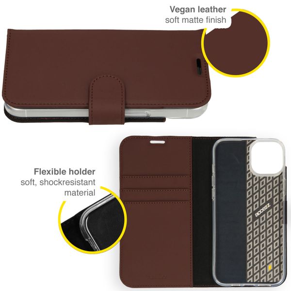 Accezz Étui de téléphone Wallet iPhone 14 - Brun