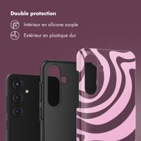 Selencia Coque arrière Vivid Samsung Galaxy S25 Plus - Wavy Swirl Pink Plum