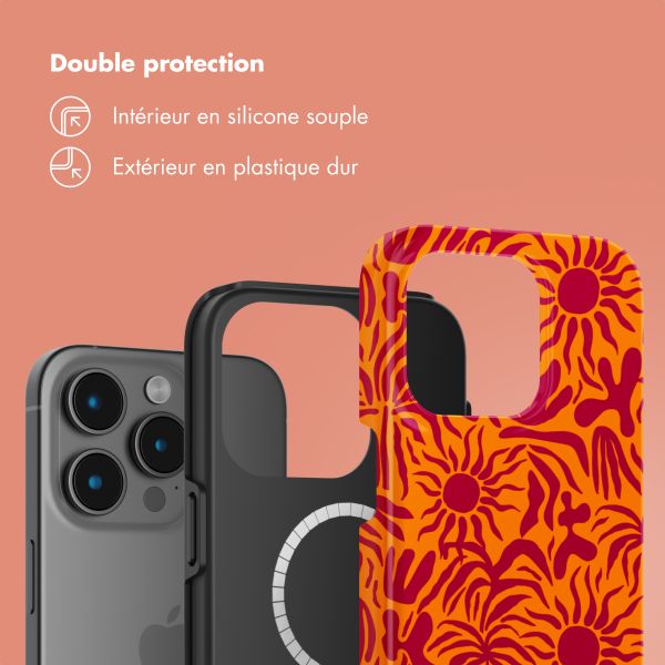 Selencia Coque arrière Vivid Tough avec MagSafe iPhone 15 Pro Max - Tropical Vibes Apricot