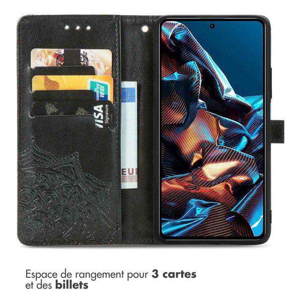 imoshion Etui de téléphone portefeuille Mandala Xiaomi Poco X5 Pro 5G - Noir