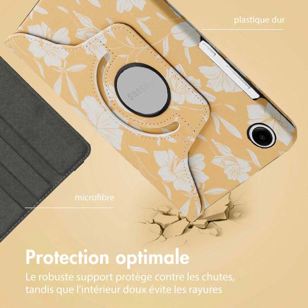 imoshion Coque tablette Design rotatif à 360° Samsung Galaxy Tab A9 8.7 pouces - Yellow Flowers