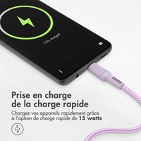 imoshion Braided USB-C vers câble USB - 2 mètre - Lilas