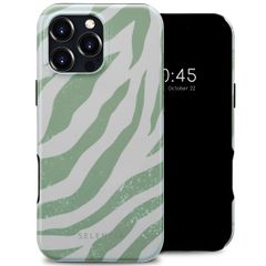 Selencia Coque arrière Vivid avec MagSafe Apple iPhone 16 Pro Max - Colorful Zebra Sage Green
