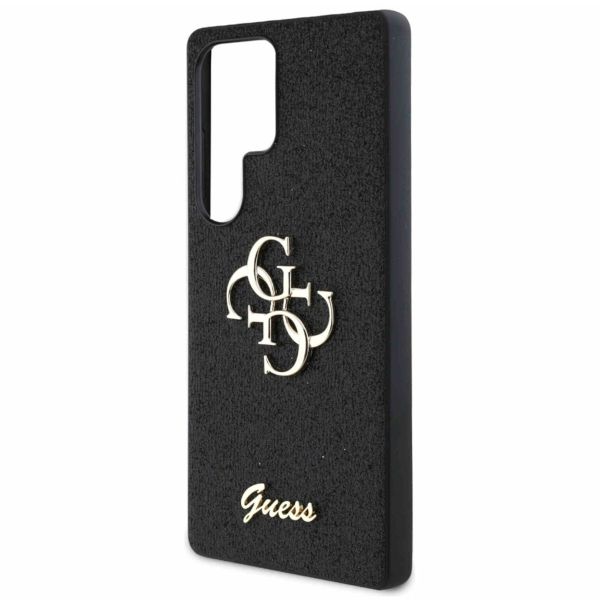 Guess Coque 4G Metal Logo Glitter Samsung Galaxy S25 Ultra - Noir