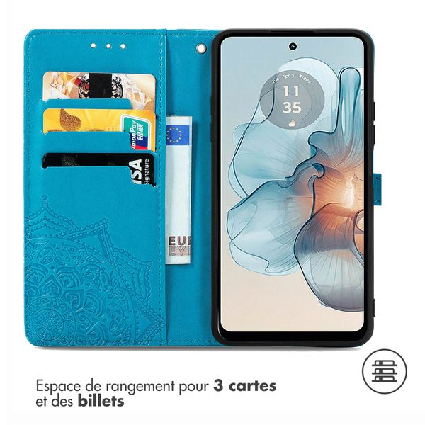 imoshion Etui de téléphone portefeuille Mandala Motorola Moto G24 Power - Turquoise