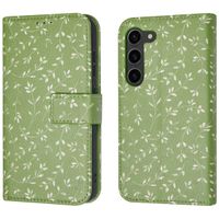imoshion Étui de télephone portefeuille Design Samsung Galaxy S23 - Green Flowers
