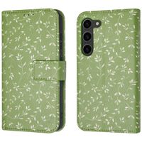 imoshion ﻿Étui de téléphone portefeuille Design Samsung Galaxy S23 - Green Flowers