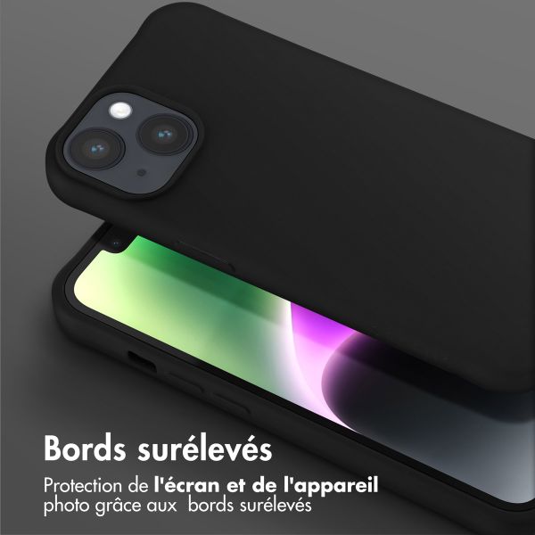 Selencia Coque silicone avec cordon amovible Apple iPhone 14 - Noir