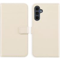 Selencia Étui portefeuille en cuir véritable Samsung Galaxy A15 (5G) - Greige