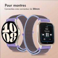 imoshion Bracelet en nylon avec fermeture velcro - Connexion universelle 20 mm - Violet