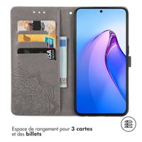 imoshion Etui de téléphone portefeuille Mandala Oppo Reno 8 Pro 5G - Gris