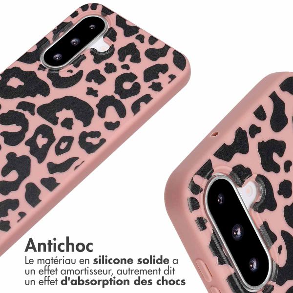 imoshion Coque design en silicone avec cordon Samsung Galaxy A26 - Animal Pink