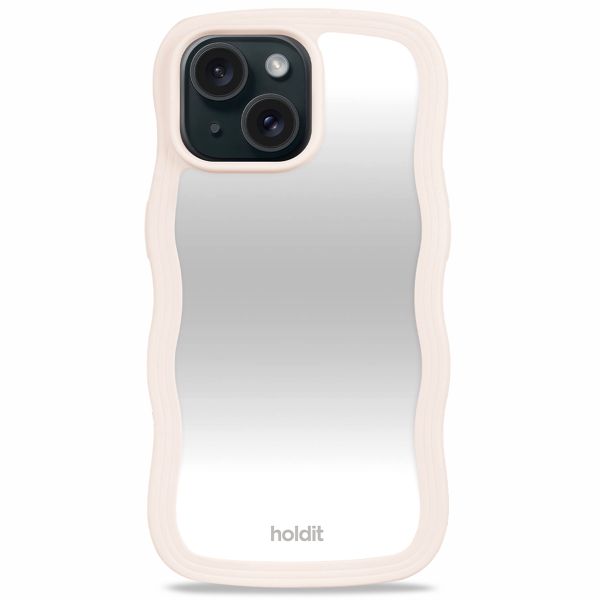 Holdit Coque Wavy iPhone 13/14/15 - Light Beige / Mirror