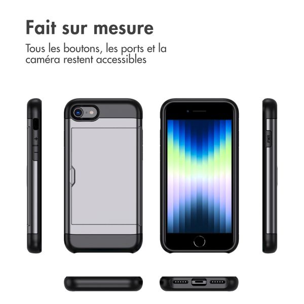 imoshion Coque arrière avec porte-cartes Apple iPhone SE (2022 / 2020) / 8 / 7 - Gris