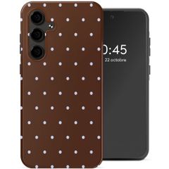 Selencia Coque arrière Vivid Samsung Galaxy S24 FE - Happy Dots Chocolate