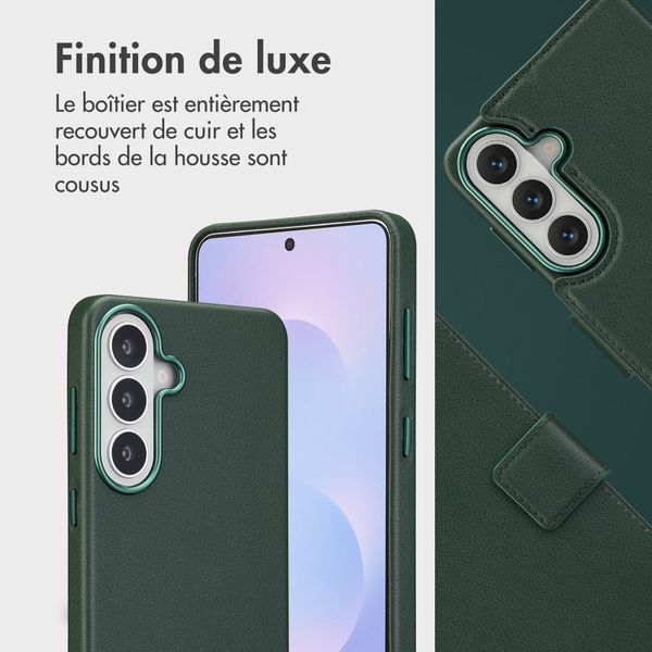 Accezz Étui de télephone portefeuille en cuir 2-en-1 avec MagSafe Samsung Galaxy S26 Plus - Cedar Green