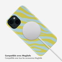 Selencia Coque arrière Vivid avec MagSafe Apple iPhone 14 - Zebra Winter Sky Titanium Yellow