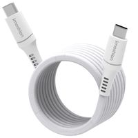 imoshion Câble tressé magnétique - USB-C vers USB-C - 1 mètre - Blanc