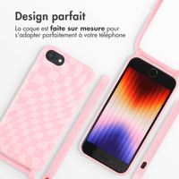 imoshion Coque design en silicone avec cordon iPhone SE (2022 / 2020) / 8 / 7 - Retro Pink