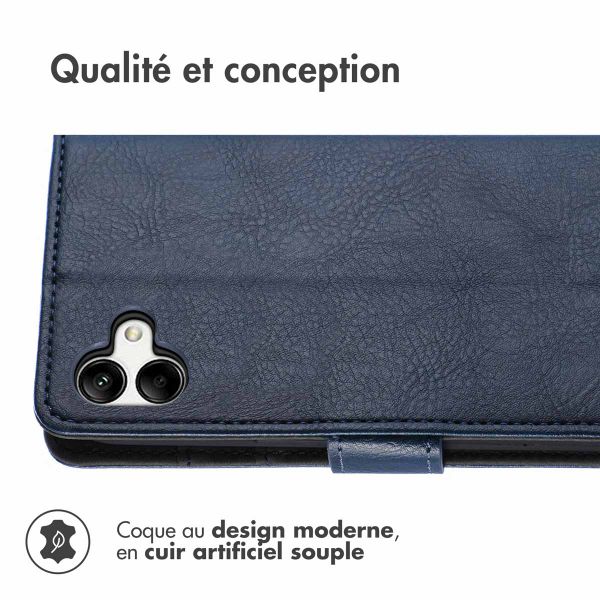 imoshion Étui de téléphone portefeuille Luxe Samsung Galaxy A04 - Bleu foncé