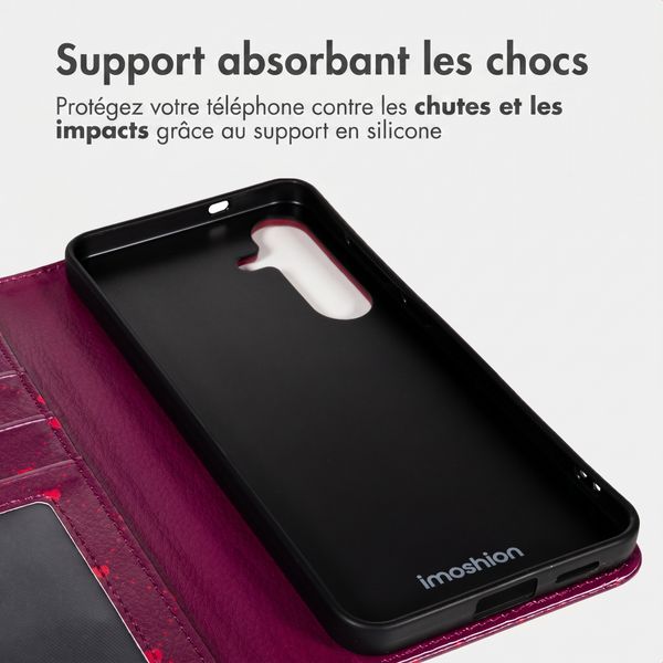 imoshion Étui de télephone portefeuille Design Samsung Galaxy S23 - Crush Check Coral Dust