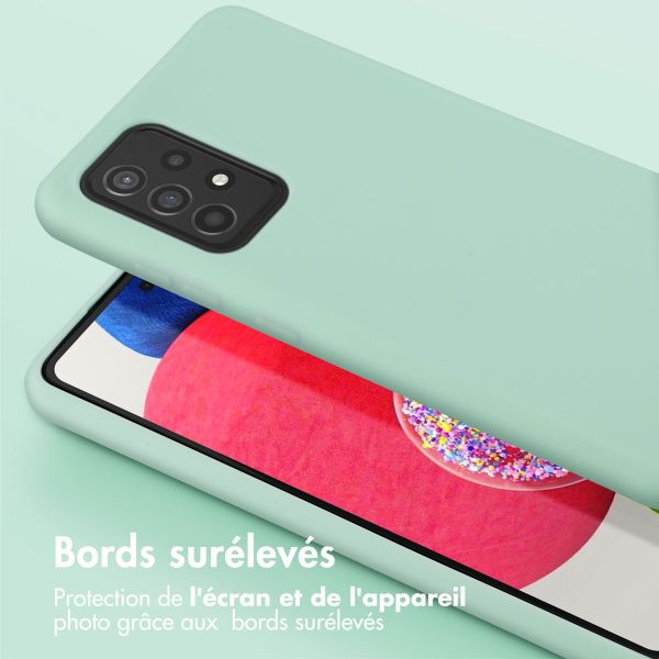 Selencia Coque silicone avec cordon amovible Samsung Galaxy A52(s) (5G/4G) - Turquoise