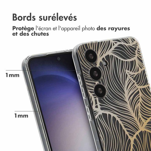 imoshion Coque Design Samsung Galaxy S24 - Golden Leaves Transparent