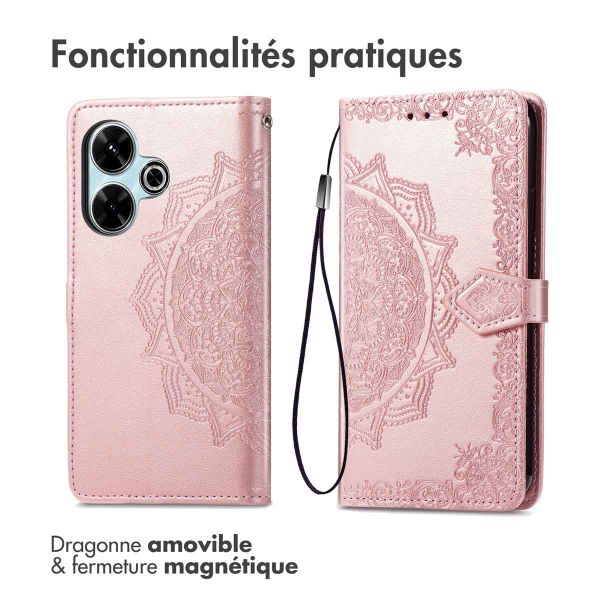 imoshion Etui de télephone Mandala Xiaomi Redmi 13 4G - Rose Doré