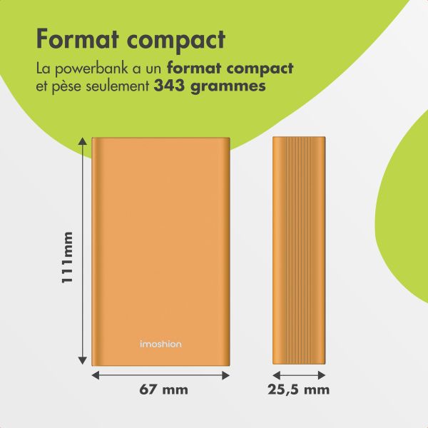 imoshion Ultra Series Aluminium | Batterie externe 20.000 mAh - Charge rapide jusqu'à 33 watts - Gold