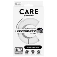 CARE by PanzerGlass Coque Kickstand MagSafe iPhone 16 Plus - Argent