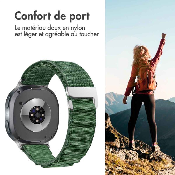 imoshion Bracelet en nylon Alpine Samsung Galaxy Watch 8 (40/44mm) / Classic (46mm) - Vert foncé
