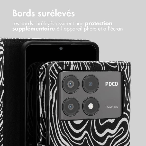 imoshion Étui de télephone portefeuille Design Xiaomi Poco X6 Pro - Black And White