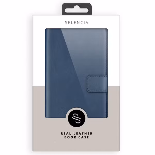 Selencia Étui portefeuille en cuir véritable Apple iPhone 11 - Bleu