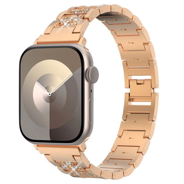 Selencia Bracelet à maillons scintillants Apple Watch Series 1 á 9 / SE (38/40/41 mm) | Series 10 (42 mm) - Or rose