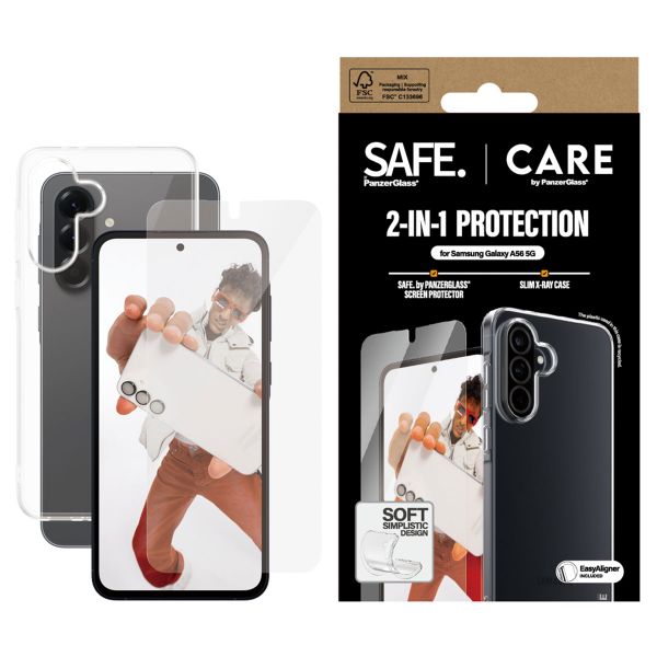 CARE by PanzerGlass Coque Fashion XR + Ultra-Wide Fit Écran de Protection avec applicateur Samsung Galaxy A56 - Transparent