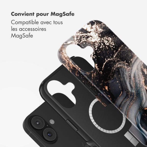 Selencia Coque arrière Vivid avec MagSafe Apple iPhone 17 - Chic Marble Black