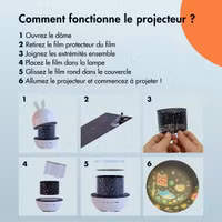 imoshion Projecteur Veilleuse Dreamlight avec Haut-parleur - 10 Rouleaux de Projection - Blanc