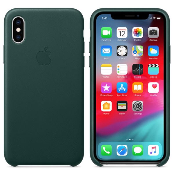Apple Coque Leather Apple iPhone Xs - Forest Green