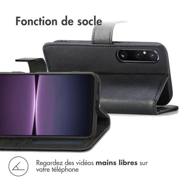 imoshion Étui de téléphone portefeuille Luxe Sony Xperia 1 V - Noir