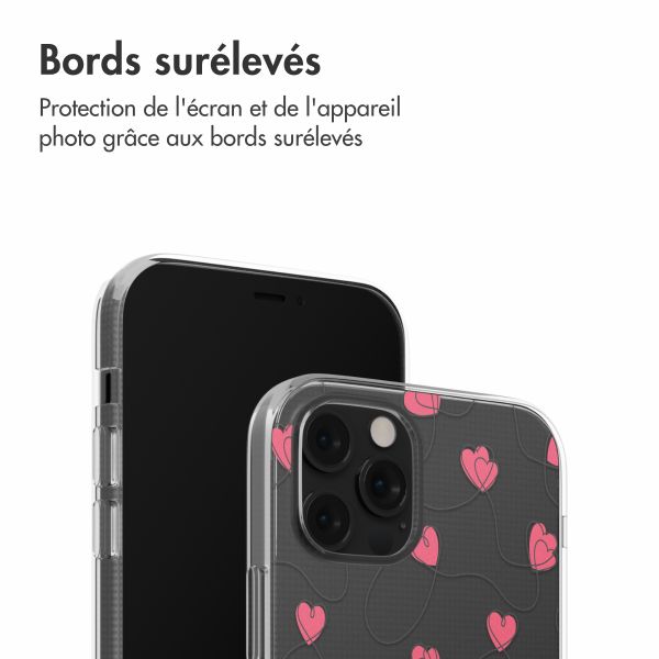 imoshion Coque design pour iPhone 12 (Pro) - Dusty Rose Connected Hearts