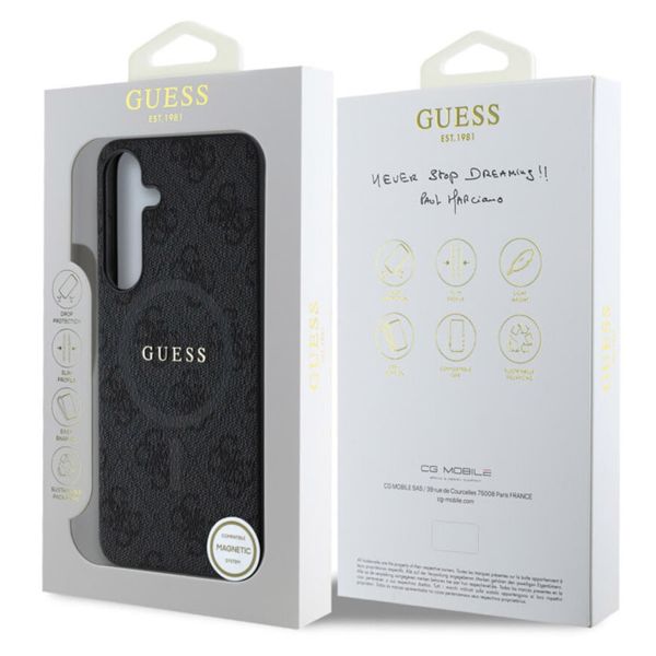 Guess Coque MagSafe Classic avec logo 4G Samsung Galaxy S25 - Noir