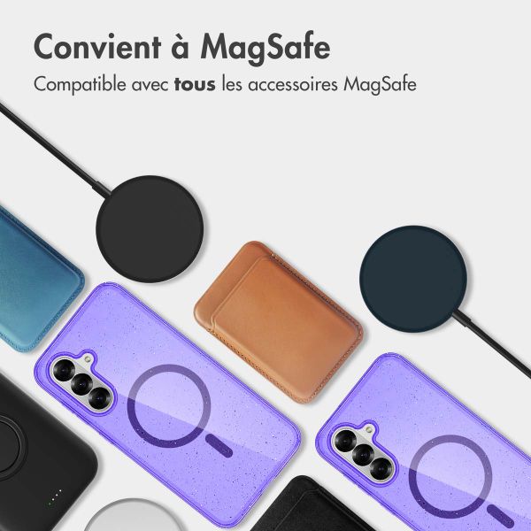 imoshion Coque Pailletée avec MagSafe Samsung Galaxy A56 - Paillettes Violet