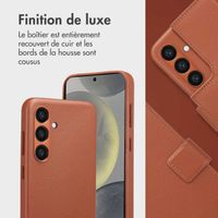 Accezz Étui de télephone portefeuille en cuir 2-en-1 avec MagSafe Samsung Galaxy S24 - Sienna Brown