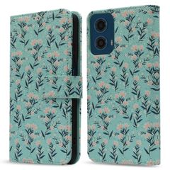 imoshion Étui de télephone portefeuille Design Motorola Moto G34 - Blue Flowers
