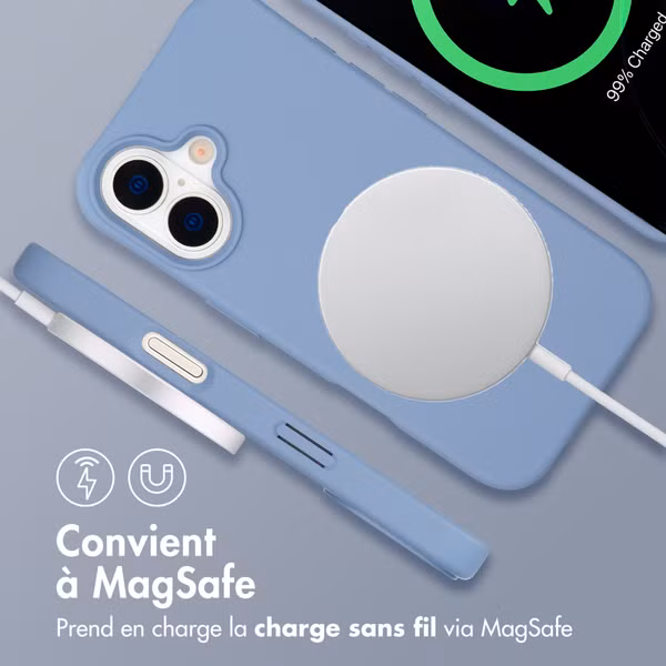 imoshion Coque arrière Color avec cordon amovible et MagSafe Apple iPhone 17 - Ash Blue