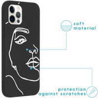 imoshion Coque Design iPhone 12 (Pro) - Visage abstrait - Blanc