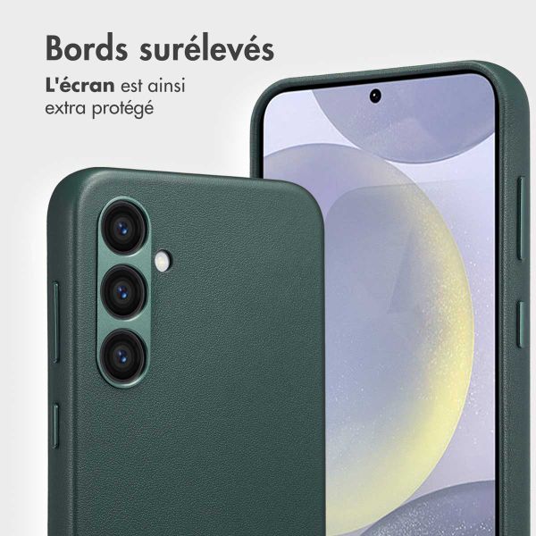 Accezz Étui de télephone portefeuille en cuir 2-en-1 avec MagSafe Samsung Galaxy S24 Plus - Cedar Green