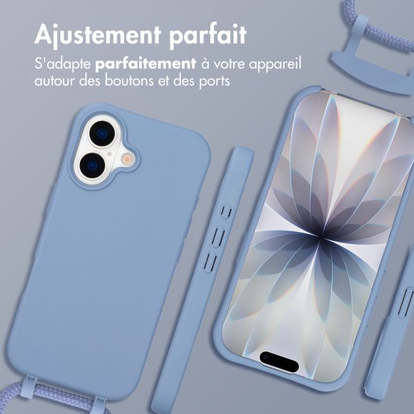 imoshion Coque arrière Color avec cordon amovible et MagSafe Apple iPhone 17 - Ash Blue